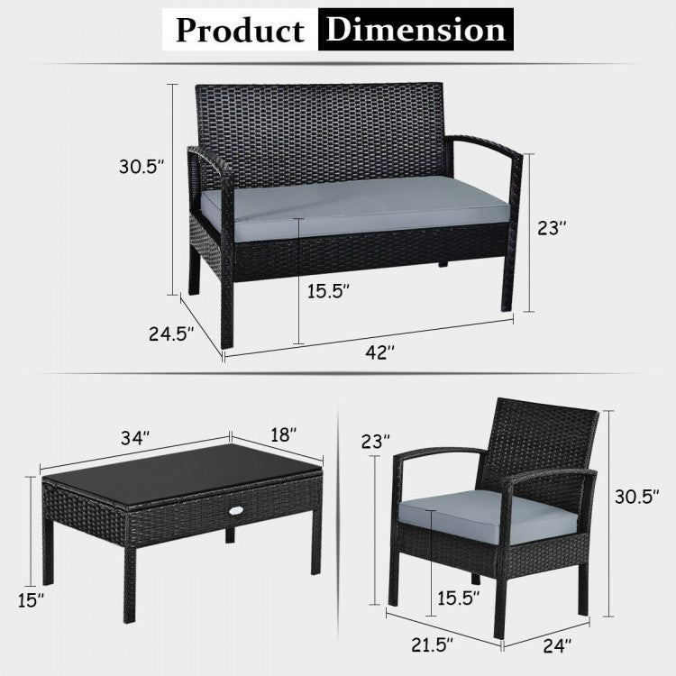 PatioHaven 4-Piece Outdoor Lounge Suite