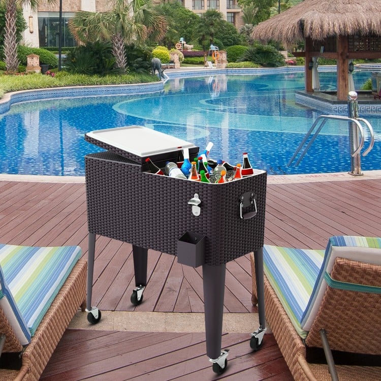 ChillWave 80QT Rattan Cooler Cart