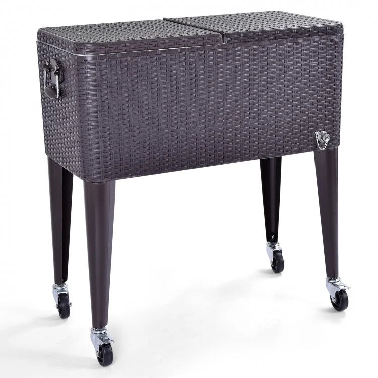 ChillWave 80QT Rattan Cooler Cart