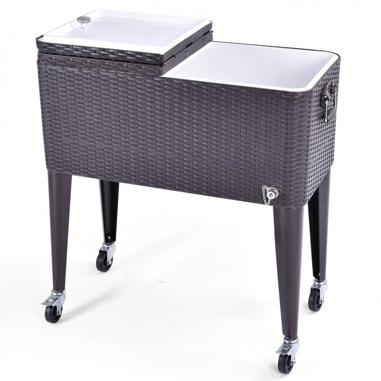 ChillWave 80QT Rattan Cooler Cart