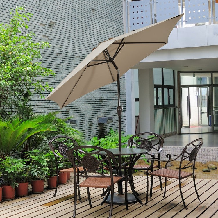 EasyTurn 10-Foot Crank Patio Umbrella -Tan