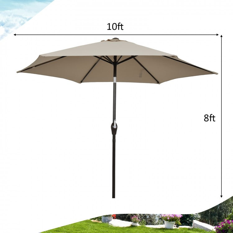 EasyTurn 10-Foot Crank Patio Umbrella -Tan