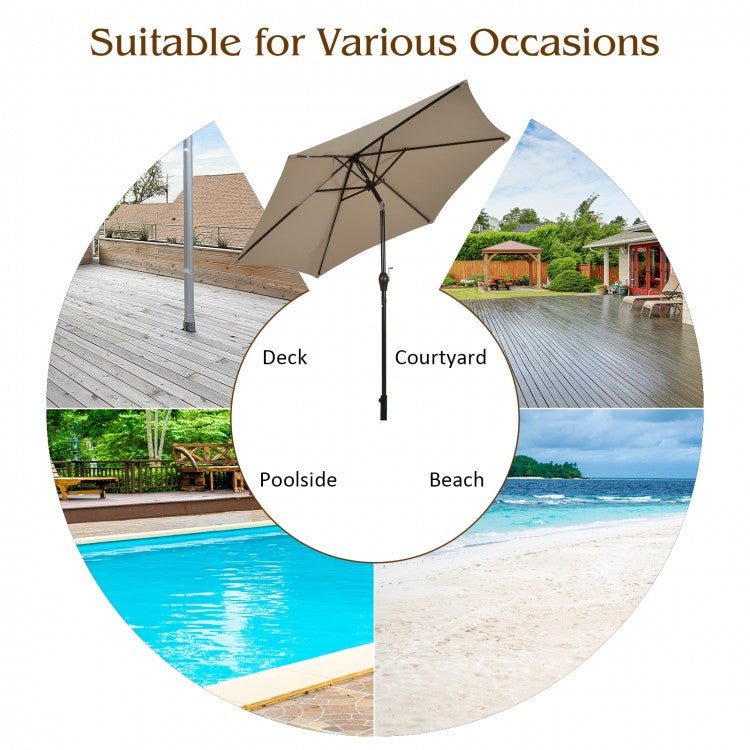 EasyTurn 10-Foot Crank Patio Umbrella -Tan