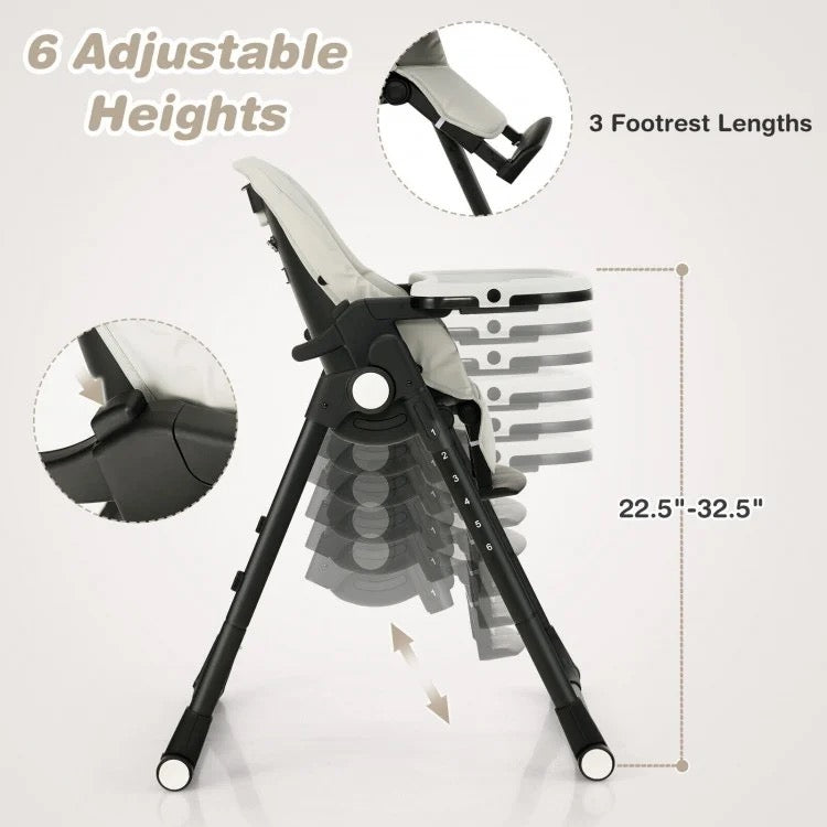 Gray Adjustable 4-in-1 Baby Feeding Chair