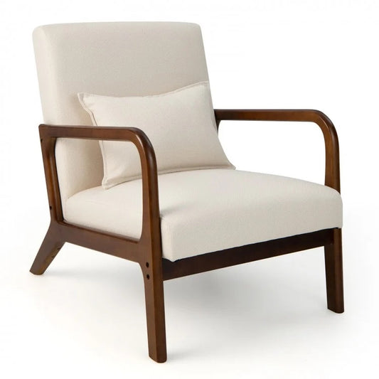 EleganceCraft Wood Chair - Biege