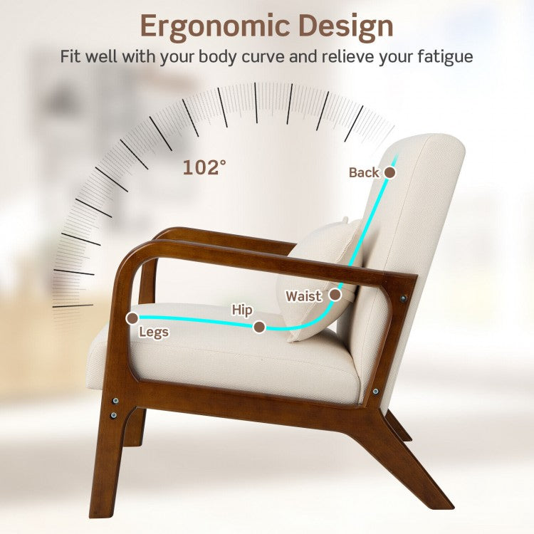 EleganceCraft Wood Chair - Biege