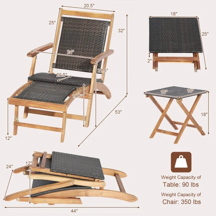 Sunset Relaxation Set - Teak Table