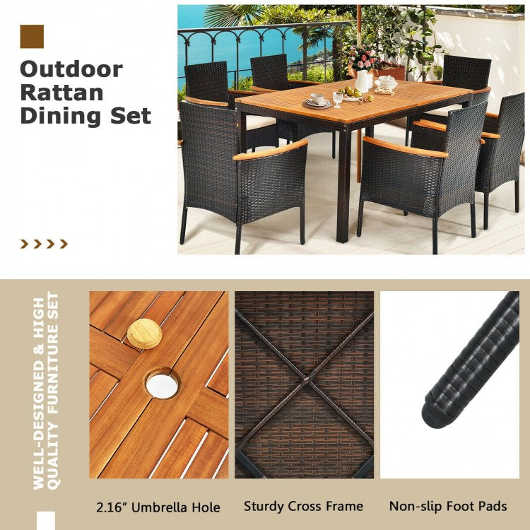 Rattan Elegance 7-Piece Patio Dining Set