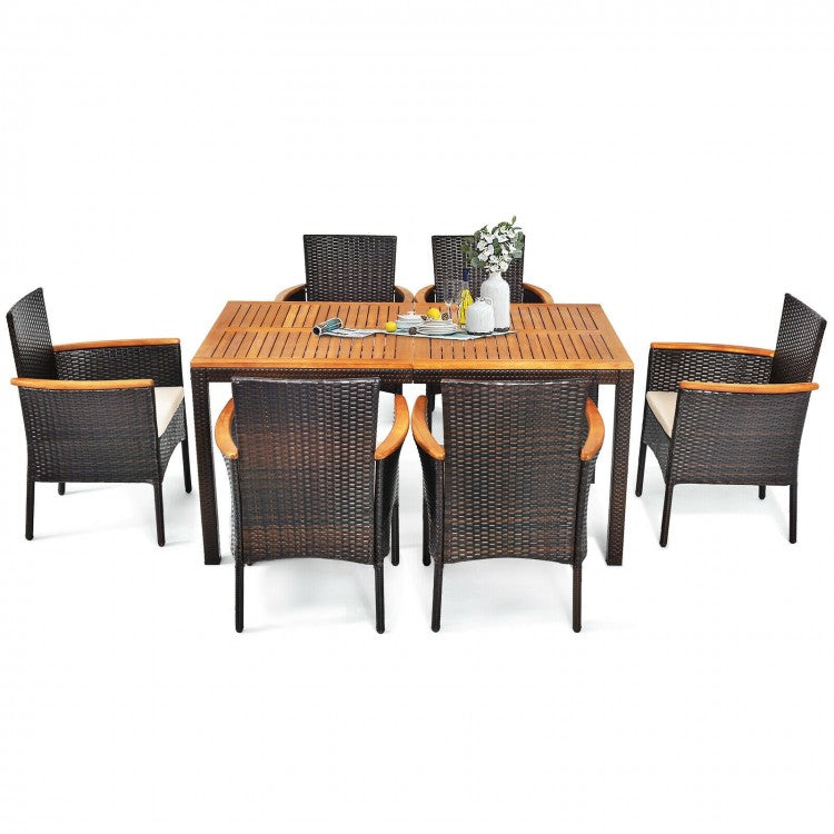 Rattan Elegance 7-Piece Patio Dining Set