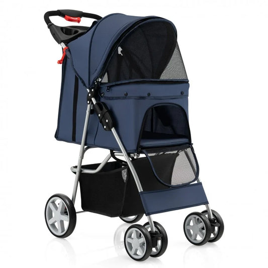 Pet Stroller with Storage - Navy