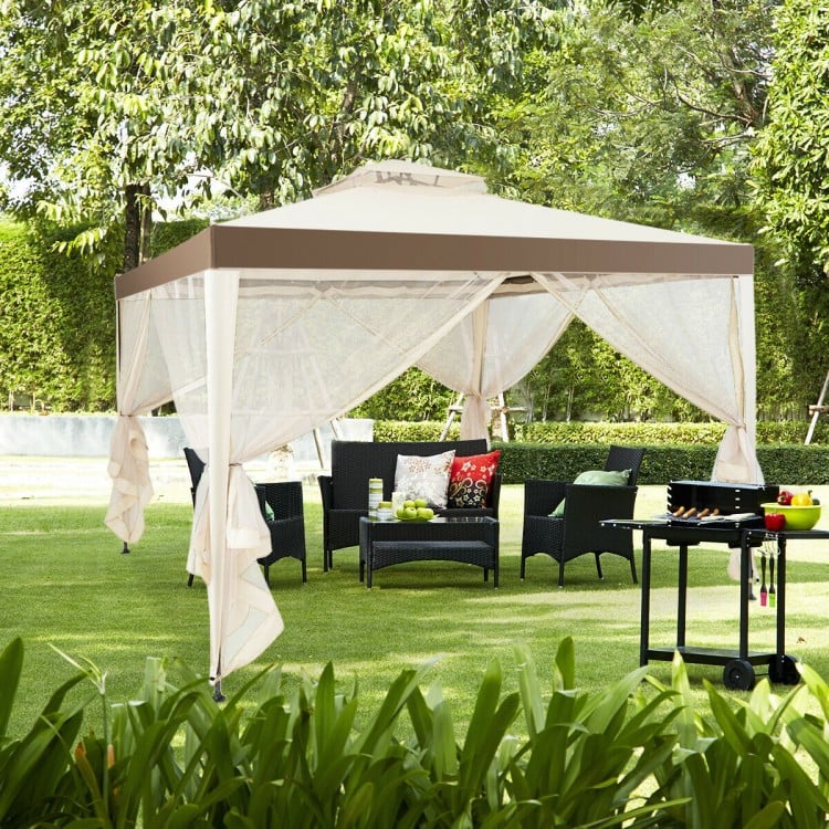 Elegant Shelter 10x10 Gazebo - Beige