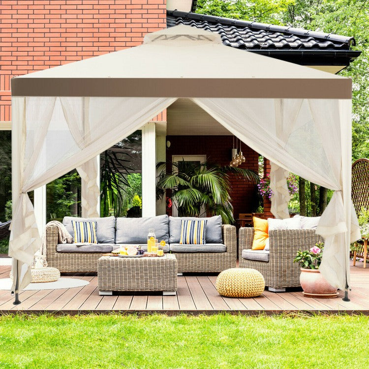 Elegant Shelter 10x10 Gazebo - Beige