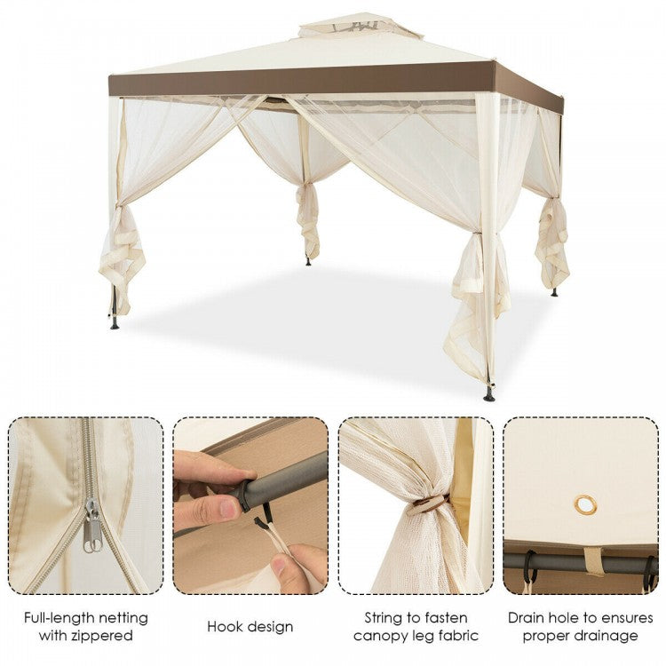 Elegant Shelter 10x10 Gazebo - Beige