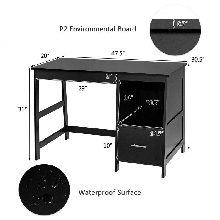 Minimalist Workstation Desk - Black