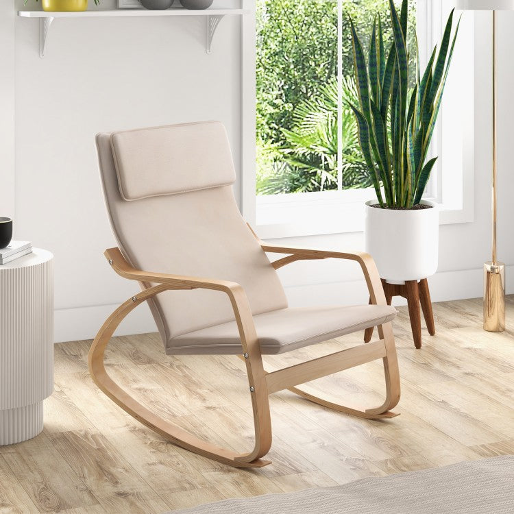 GentleGlide Beige Rocking Chair