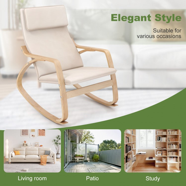 GentleGlide Beige Rocking Chair