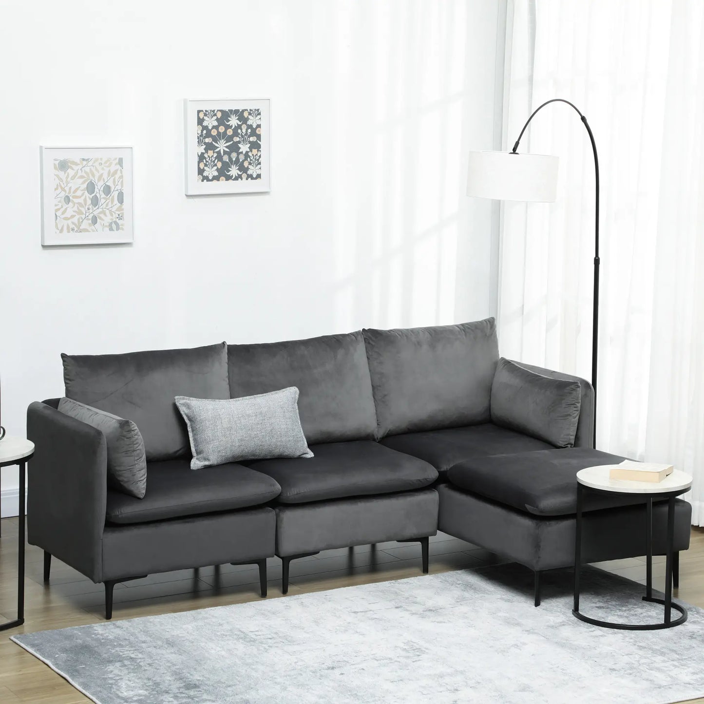 Lounge Convertible Sectional - Grey