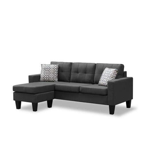 Grey Linen Sofa Sectional Small