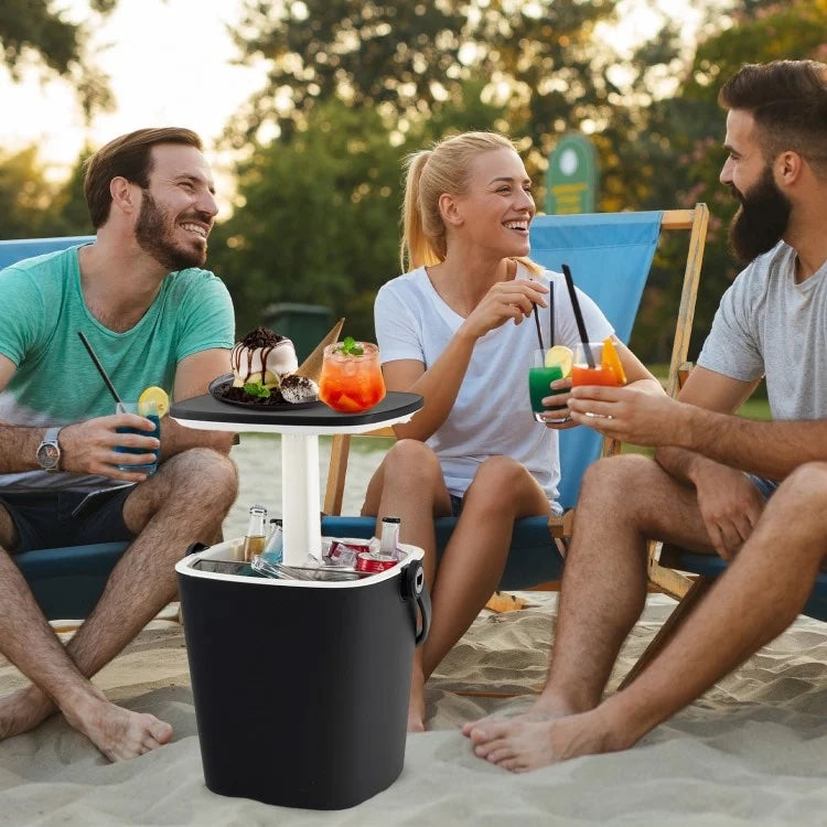 Outdoor Cooler Bar Table with Lift-Top Lid