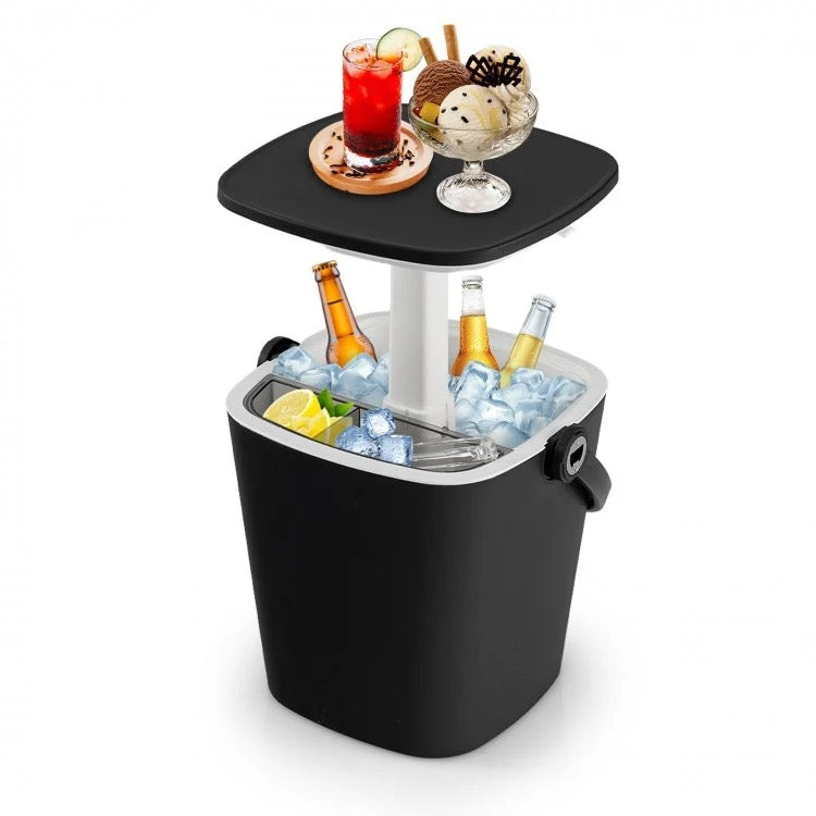 Outdoor Cooler Bar Table with Lift-Top Lid