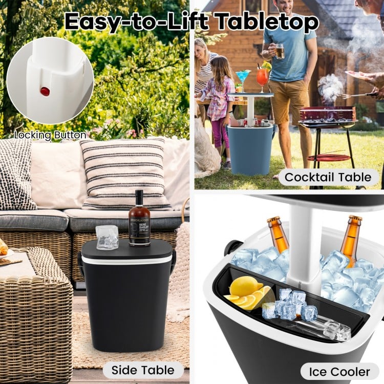 Outdoor Cooler Bar Table with Lift-Top Lid