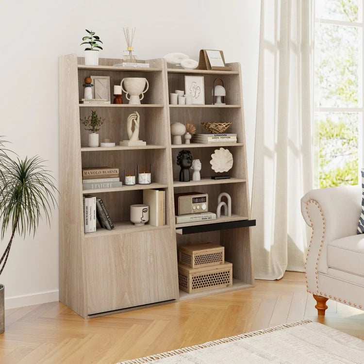 Stairway 6-Tier Bookcase - Natural