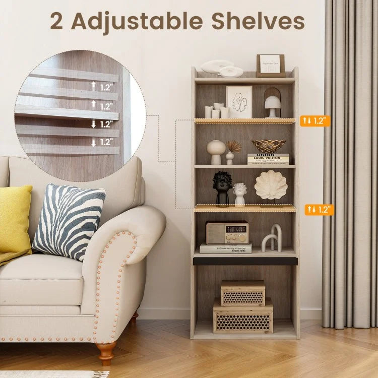 Stairway 6-Tier Bookcase - Natural