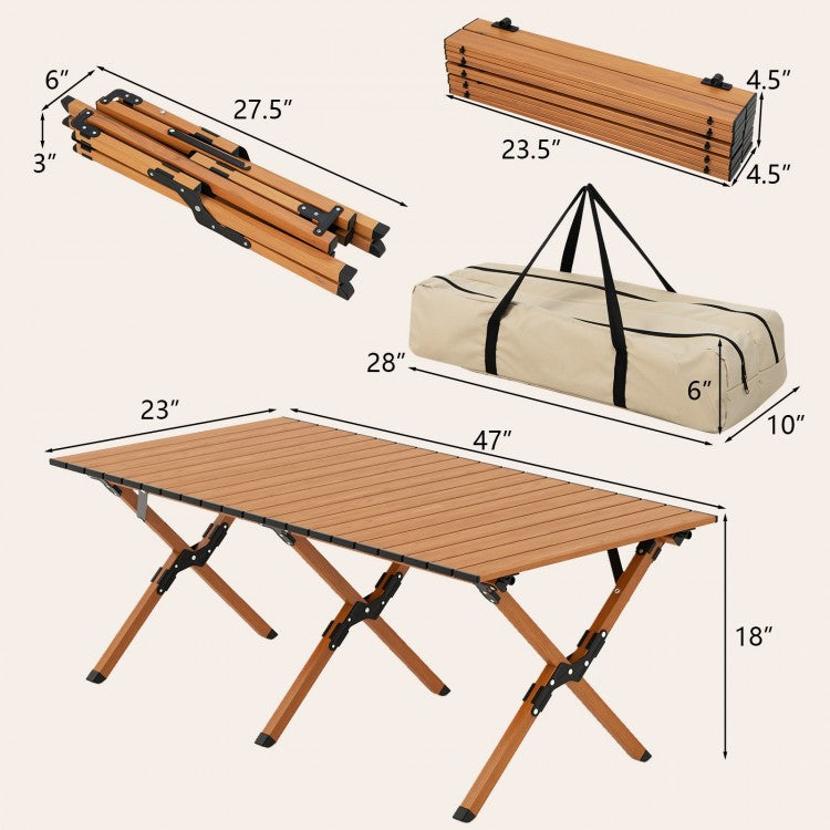 Wood-Style Aluminum Table - Large