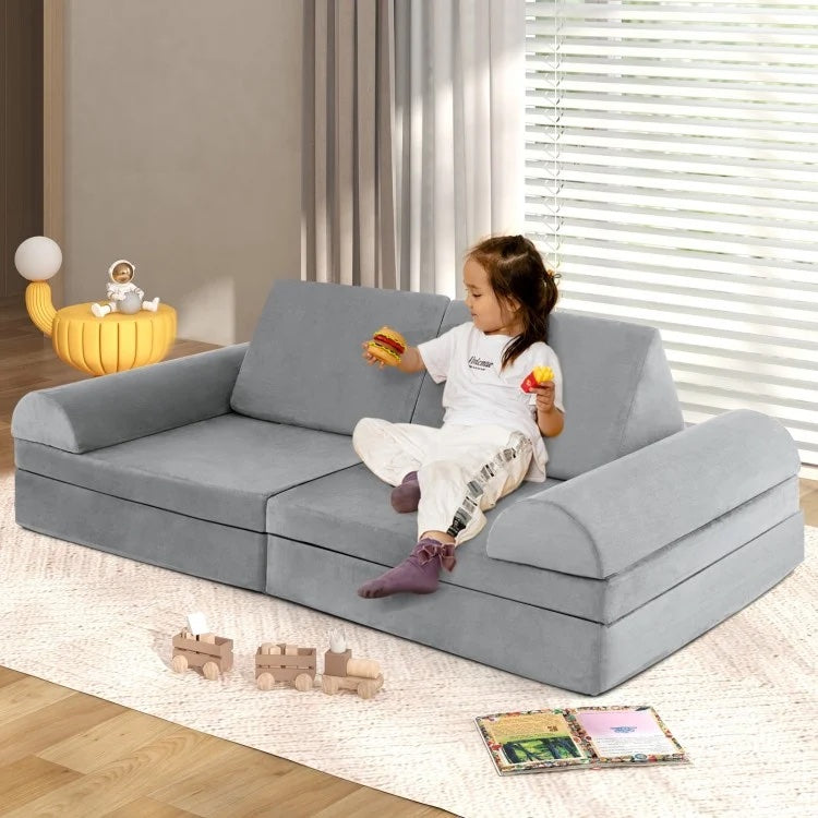 Gray Kids Modular Play Sofa