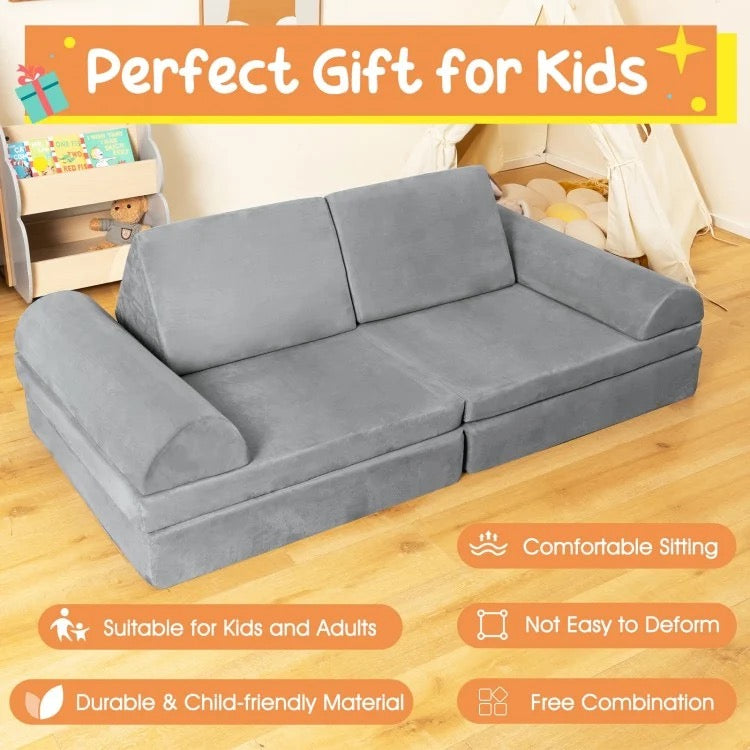 Gray Kids Modular Play Sofa