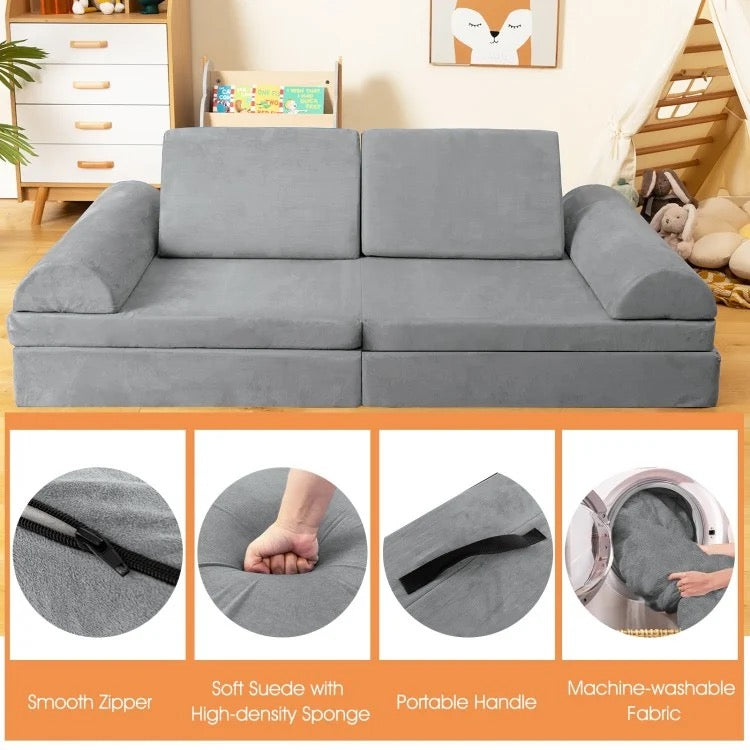 Gray Kids Modular Play Sofa