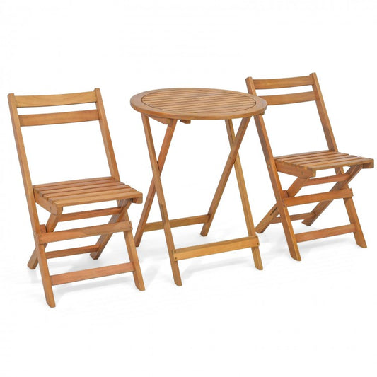 Acacia Bistro Folding Patio Trio