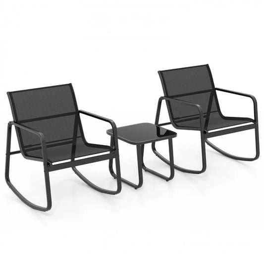 Black Balcony Rocker Set