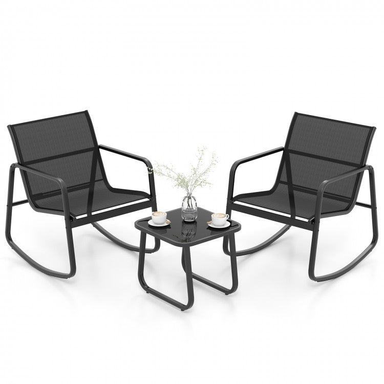 Black Balcony Rocker Set