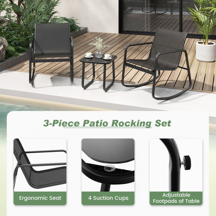 Black Balcony Rocker Set