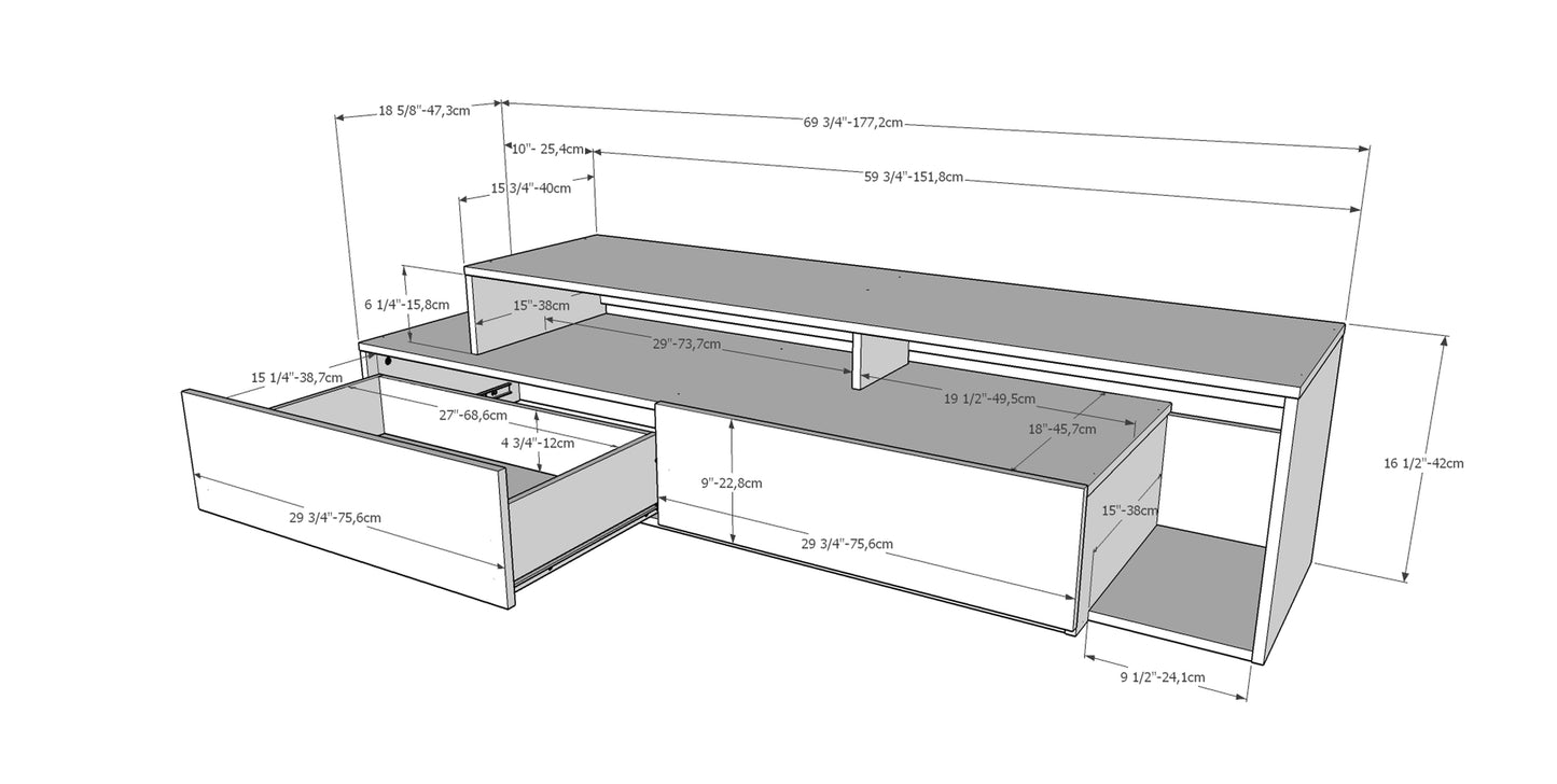 Dynasty TV Stand 72-inch