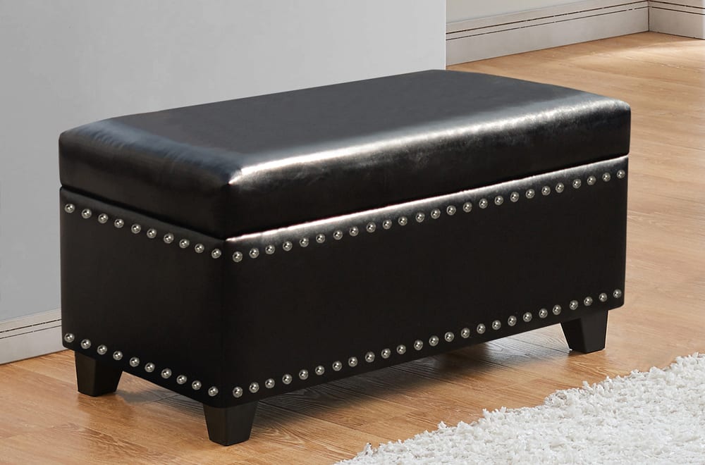 Storage Bench (Black PU Leather)