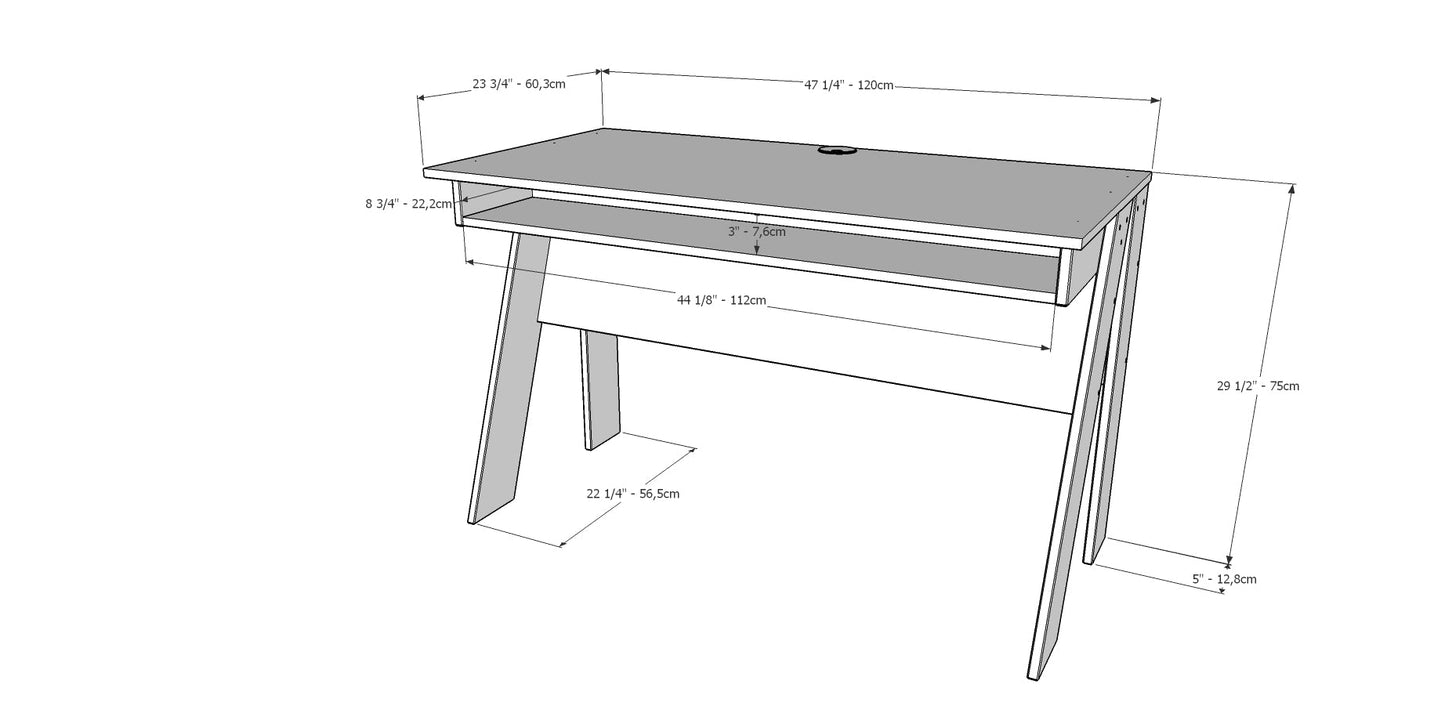 Imperial Desk (Charcoal Black and Birch Plywood)