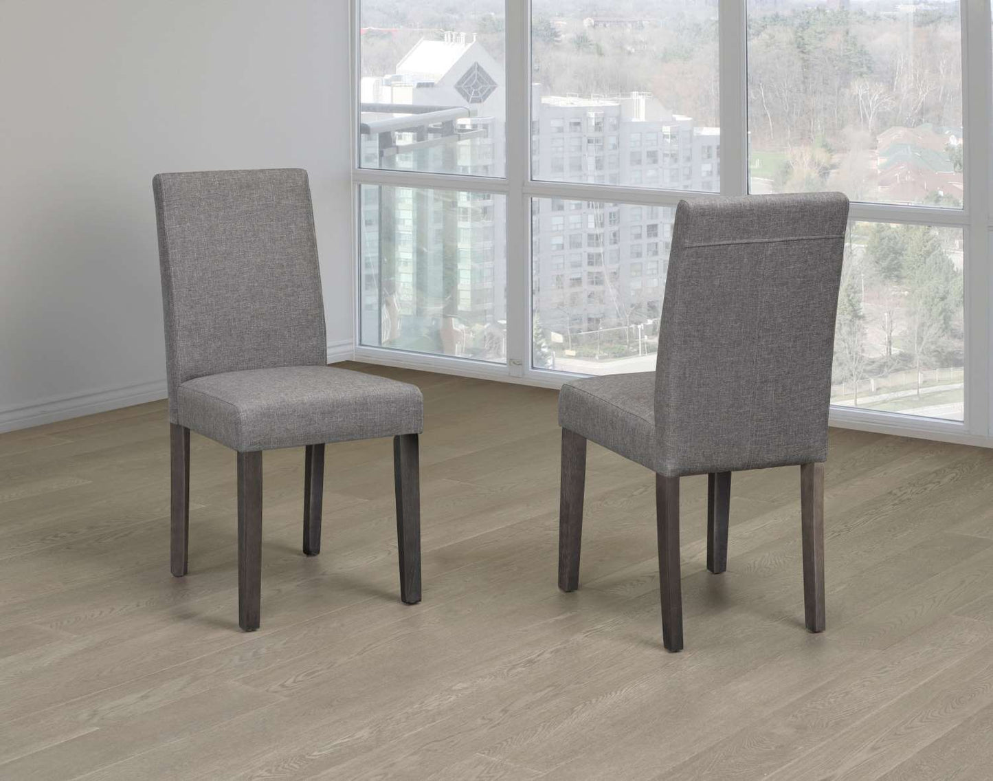 Grey Linen Chairs (2 Chairs)