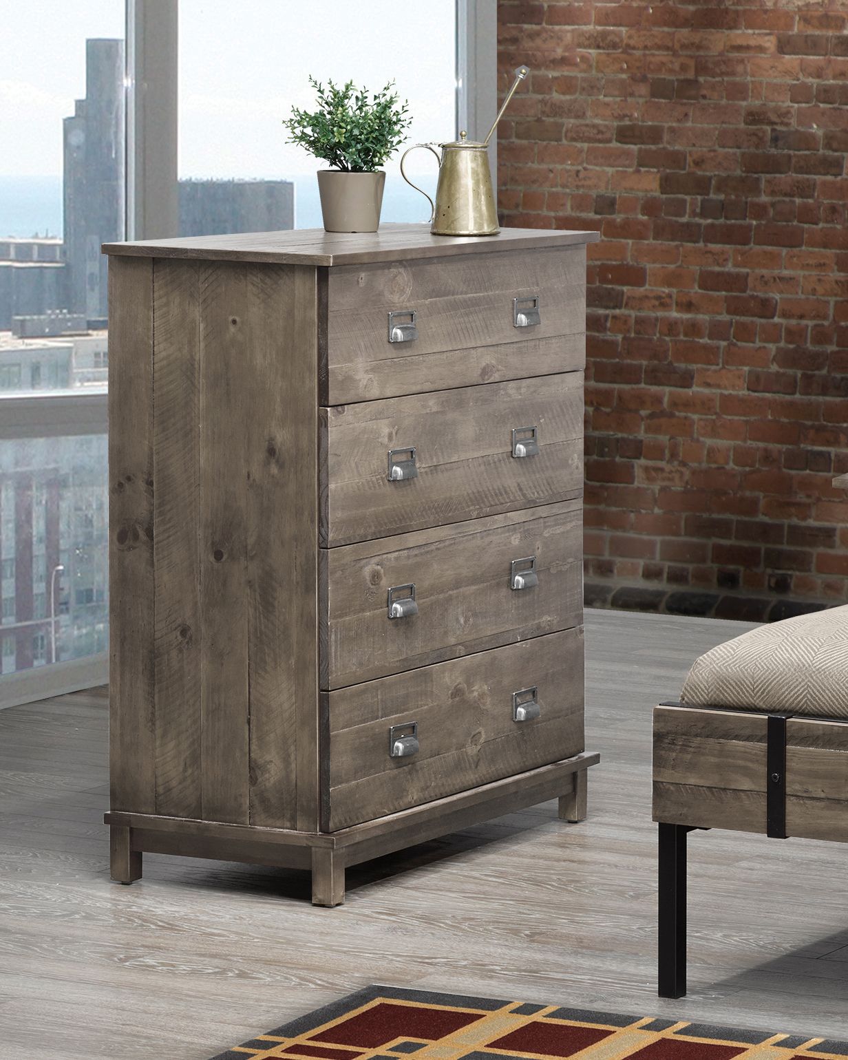 Distressed Grey Wood Chest