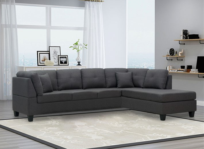 Grey Linen Sofa Sectional Large