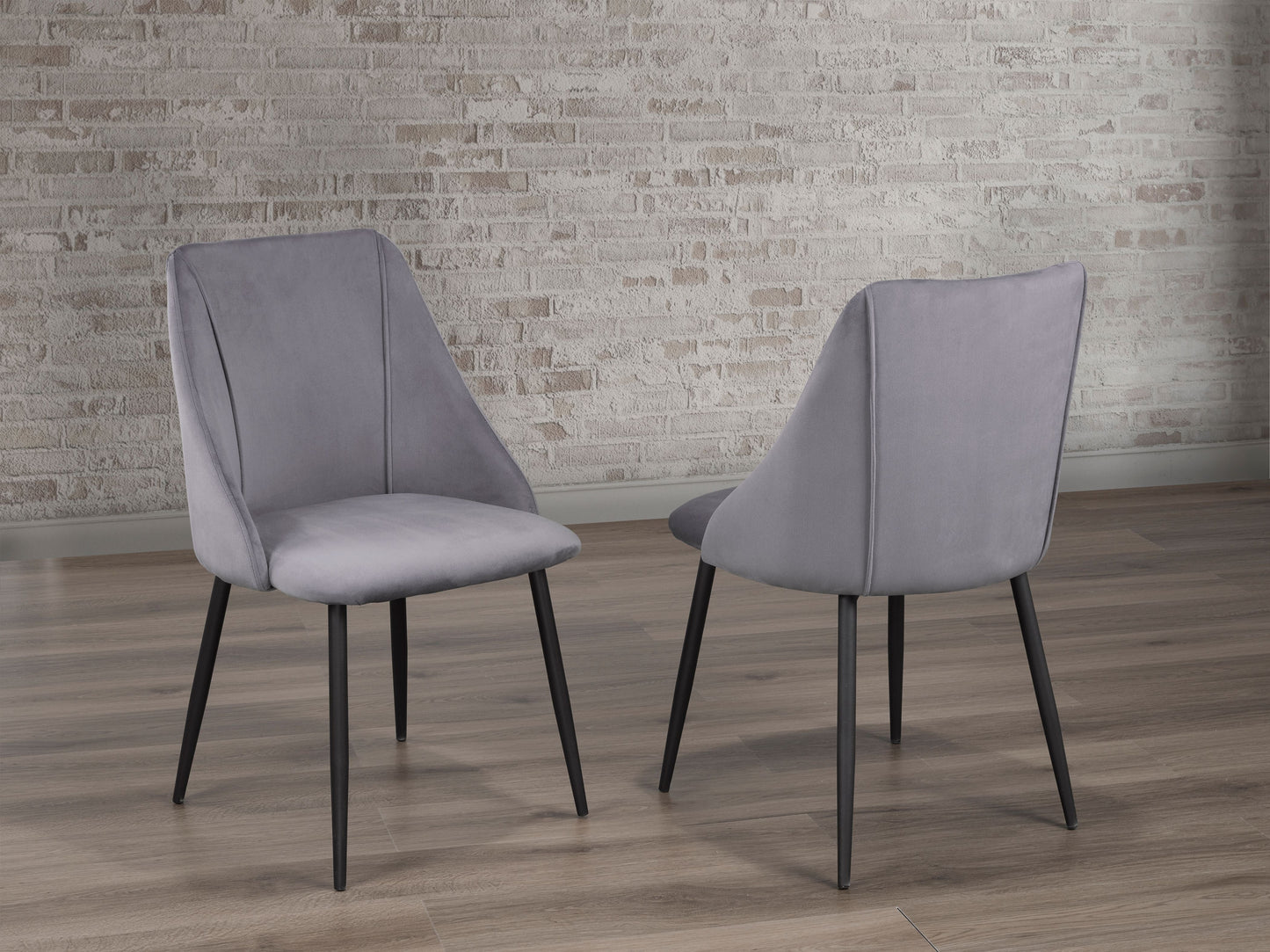 Grey Velvet Chairs (2 Chairs)