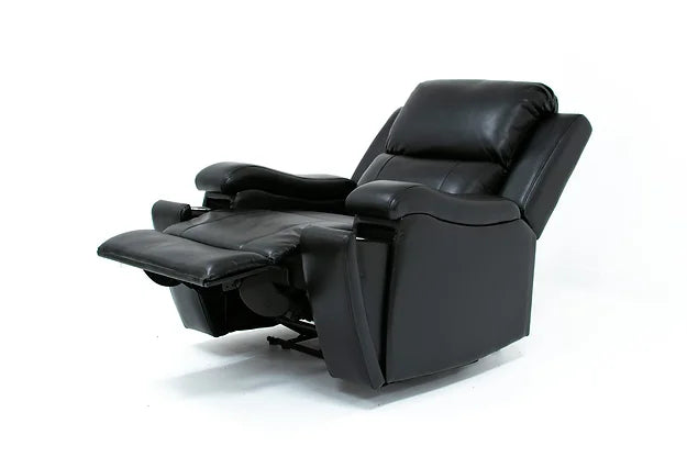 Black Leather Gel Power Recliner Chair with USB Chargers