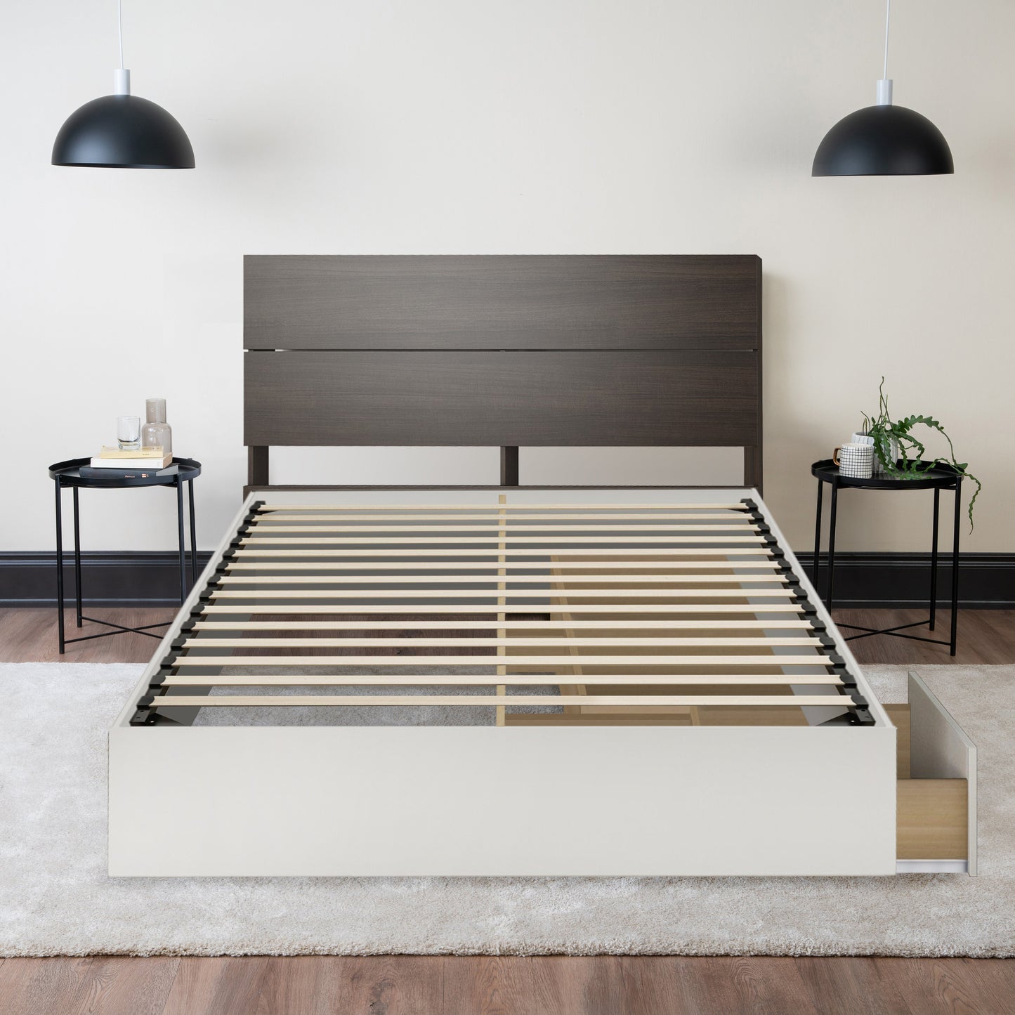 Storage Wood Bed with Headboard