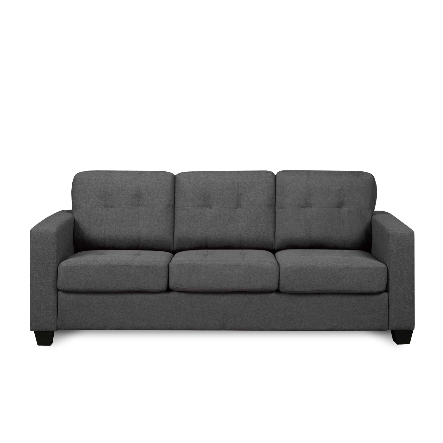 Charcoal Linen Contemporary Sofa