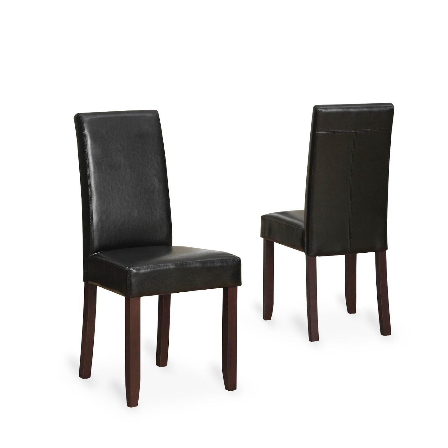 Espresso Bonded Leather Chairs (2 Chairs)