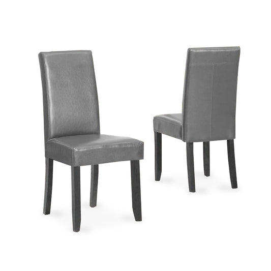 Grey Bonded Leather Padded Chairs (2 Chairs)