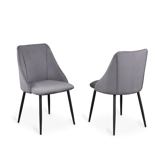 Grey Velvet Chairs (2 Chairs)