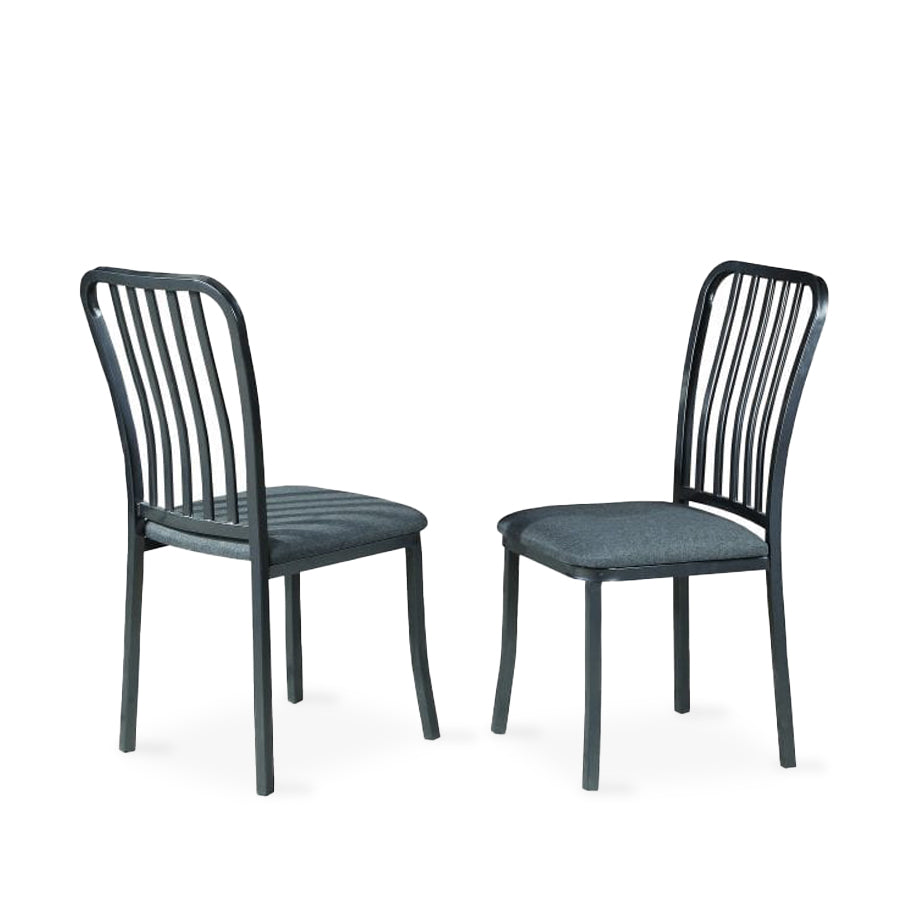 Industrial Grey Linen Chairs (2 Chairs)