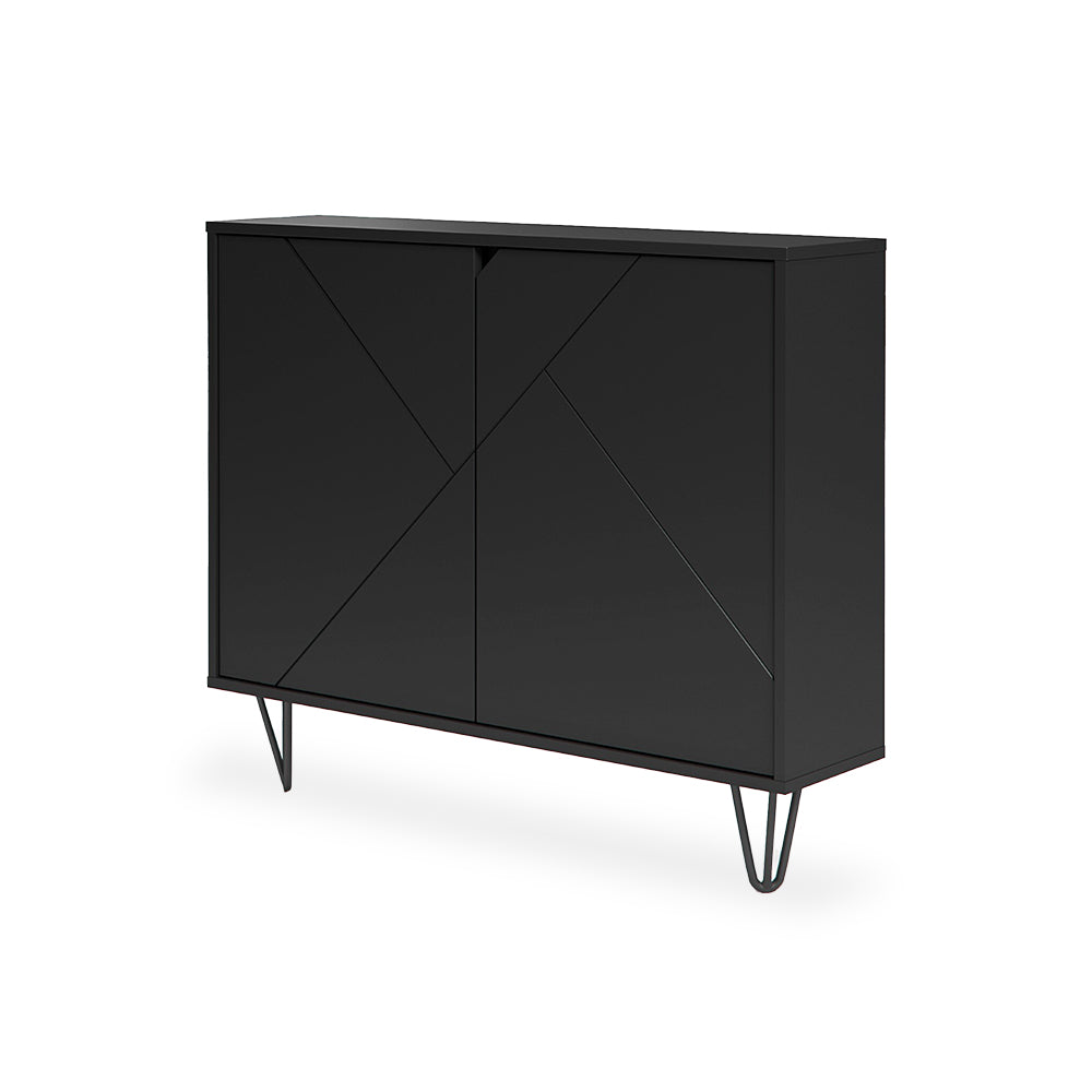 Slender 2-Door Storage Cabinet (Black)